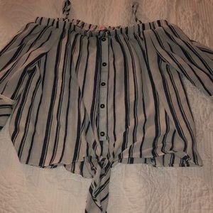 Flattering Striped Off Shoulder Top